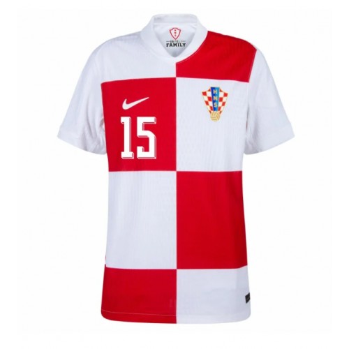 Echipament fotbal Croaţia Mario Pasalic #15 Tricou Acasa European 2024 maneca scurta Echipament fotbal Croaţia Mario Pasalic #15 Tricou Acasa European 2024 maneca scurta