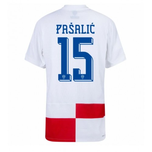 Echipament fotbal Croaţia Mario Pasalic #15 Tricou Acasa European 2024 maneca scurta Echipament fotbal Croaţia Mario Pasalic #15 Tricou Acasa European 2024 maneca scurta