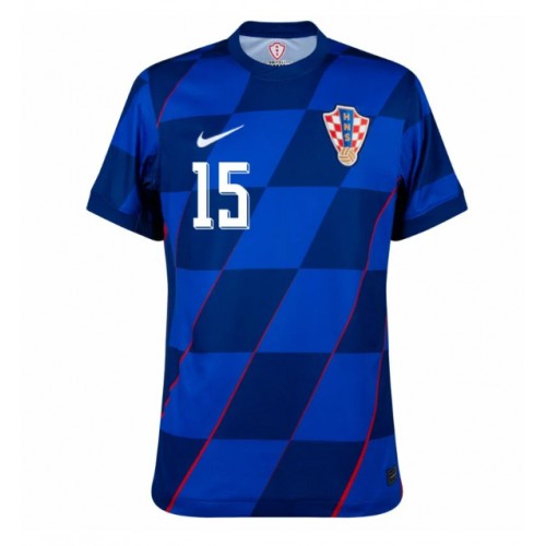 Echipament fotbal Croaţia Mario Pasalic #15 Tricou Deplasare European 2024 maneca scurta Echipament fotbal Croaţia Mario Pasalic #15 Tricou Deplasare European 2024 maneca scurta