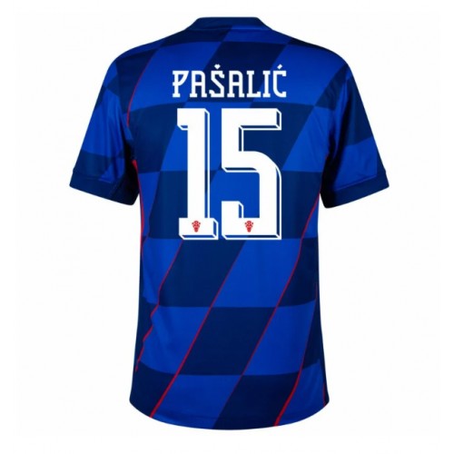 Echipament fotbal Croaţia Mario Pasalic #15 Tricou Deplasare European 2024 maneca scurta Echipament fotbal Croaţia Mario Pasalic #15 Tricou Deplasare European 2024 maneca scurta