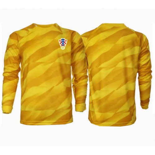 Echipament fotbal Croaţia Portar Tricou Acasa European 2024 maneca lunga Echipament fotbal Croaţia Portar Tricou Acasa European 2024 maneca lunga