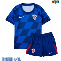 Echipament fotbal Croaţia Tricou Deplasare European 2024 pentru copii maneca scurta (+ Pantaloni scurti)