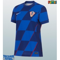 Echipament fotbal Croaţia Tricou Deplasare European 2024 pentru femei maneca scurta