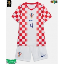 Echipament fotbal Croația Josko Gvardiol #4 Tricou Acasa Mondial 2026 pentru copii maneca scurta (+ Pantaloni scurti)