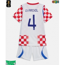 Echipament fotbal Croația Josko Gvardiol #4 Tricou Acasa Mondial 2026 pentru copii maneca scurta (+ Pantaloni scurti)