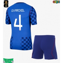 Echipament fotbal Croația Josko Gvardiol #4 Tricou Deplasare Mondial 2026 pentru copii maneca scurta (+ Pantaloni scurti)