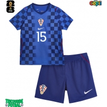 Echipament fotbal Croația Mario Pasalic #15 Tricou Deplasare Mondial 2026 pentru copii maneca scurta (+ Pantaloni scurti)