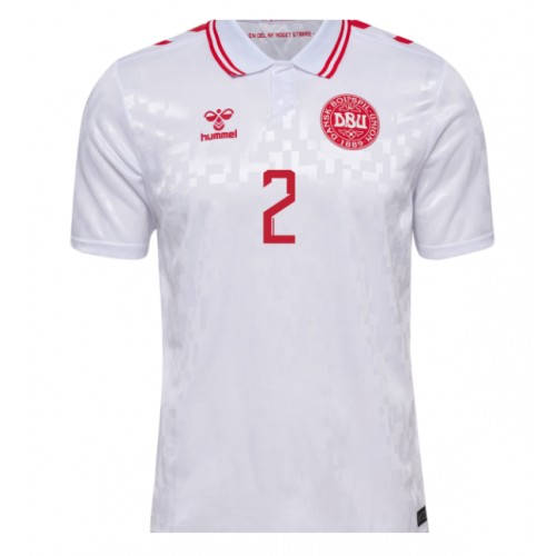 Echipament fotbal Danemarca Joachim Andersen #2 Tricou Deplasare European 2024 maneca scurta Echipament fotbal Danemarca Joachim Andersen #2 Tricou Deplasare European 2024 maneca scurta