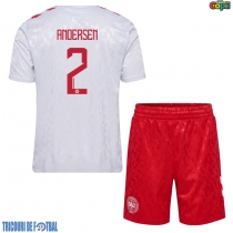 Echipament fotbal Danemarca Joachim Andersen #2 Tricou Deplasare European 2024 pentru copii maneca scurta (+ Pantaloni scurti)