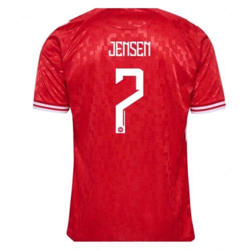 Echipament fotbal Danemarca Mathias Jensen #7 Tricou Acasa European 2024 maneca scurta Echipament fotbal Danemarca Mathias Jensen #7 Tricou Acasa European 2024 maneca scurta