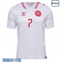 Echipament fotbal Danemarca Mathias Jensen #7 Tricou Deplasare European 2024 maneca scurta