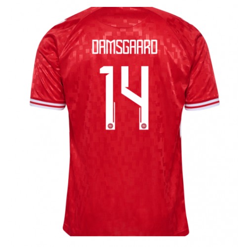 Echipament fotbal Danemarca Mikkel Damsgaard #14 Tricou Acasa European 2024 maneca scurta Echipament fotbal Danemarca Mikkel Damsgaard #14 Tricou Acasa European 2024 maneca scurta