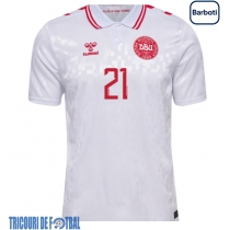 Echipament fotbal Danemarca Morten Hjulmand #21 Tricou Deplasare European 2024 maneca scurta