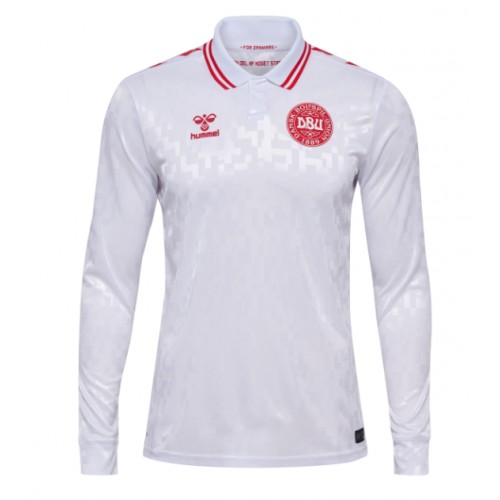 Echipament fotbal Danemarca Tricou Deplasare European 2024 maneca lunga Echipament fotbal Danemarca Tricou Deplasare European 2024 maneca lunga