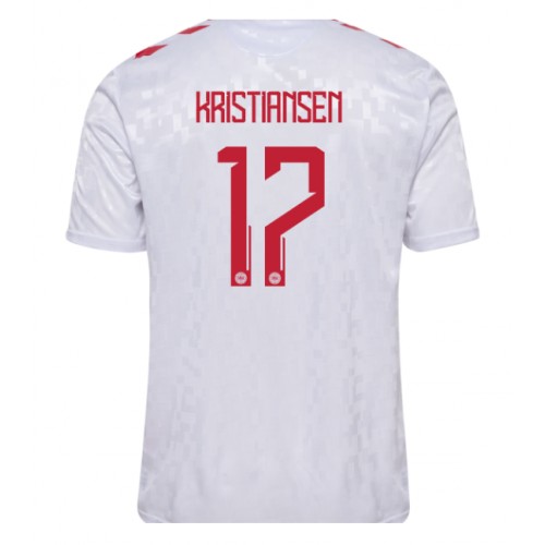 Echipament fotbal Danemarca Victor Kristiansen #17 Tricou Deplasare European 2024 maneca scurta Echipament fotbal Danemarca Victor Kristiansen #17 Tricou Deplasare European 2024 maneca scurta