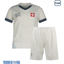 Echipament fotbal Elveţia Tricou Deplasare European 2024 pentru copii maneca scurta (+ Pantaloni scurti)