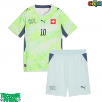 Echipament fotbal Elveția Granit Xhaka #10 Tricou Deplasare Mondial 2026 pentru copii maneca scurta (+ Pantaloni scurti)