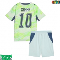 Echipament fotbal Elveția Granit Xhaka #10 Tricou Deplasare Mondial 2026 pentru copii maneca scurta (+ Pantaloni scurti)