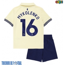 Echipament fotbal Everton Vitaliy Mykolenko #16 Tricou Deplasare 2025-26 pentru copii maneca scurta (+ Pantaloni scurti)