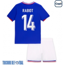 Echipament fotbal Franţa Adrien Rabiot #14 Tricou Acasa European 2024 pentru copii maneca scurta (+ Pantaloni scurti)