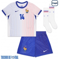 Echipament fotbal Franţa Adrien Rabiot #14 Tricou Deplasare European 2024 pentru copii maneca scurta (+ Pantaloni scurti)