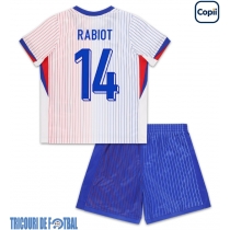 Echipament fotbal Franţa Adrien Rabiot #14 Tricou Deplasare European 2024 pentru copii maneca scurta (+ Pantaloni scurti)