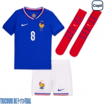 Echipament fotbal Franţa Aurelien Tchouameni #8 Tricou Acasa European 2024 pentru copii maneca scurta (+ Pantaloni scurti)
