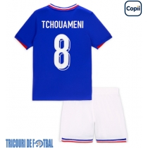 Echipament fotbal Franţa Aurelien Tchouameni #8 Tricou Acasa European 2024 pentru copii maneca scurta (+ Pantaloni scurti)
