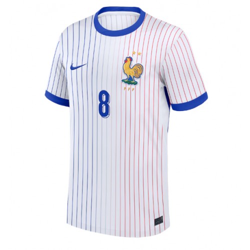 Echipament fotbal Franţa Aurelien Tchouameni #8 Tricou Deplasare European 2024 maneca scurta Echipament fotbal Franţa Aurelien Tchouameni #8 Tricou Deplasare European 2024 maneca scurta