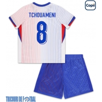 Echipament fotbal Franţa Aurelien Tchouameni #8 Tricou Deplasare European 2024 pentru copii maneca scurta (+ Pantaloni scurti)