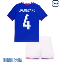 Echipament fotbal Franţa Dayot Upamecano #4 Tricou Acasa European 2024 pentru copii maneca scurta (+ Pantaloni scurti)