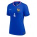 Echipament fotbal Franţa Dayot Upamecano #4 Tricou Acasa European 2024 pentru femei maneca scurta Echipament fotbal Franţa Dayot Upamecano #4 Tricou Acasa European 2024 pentru femei maneca scurta