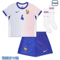 Echipament fotbal Franţa Dayot Upamecano #4 Tricou Deplasare European 2024 pentru copii maneca scurta (+ Pantaloni scurti)