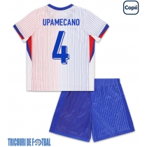 Echipament fotbal Franţa Dayot Upamecano #4 Tricou Deplasare European 2024 pentru copii maneca scurta (+ Pantaloni scurti)
