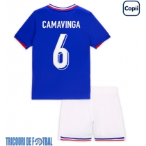 Echipament fotbal Franţa Eduardo Camavinga #6 Tricou Acasa European 2024 pentru copii maneca scurta (+ Pantaloni scurti)