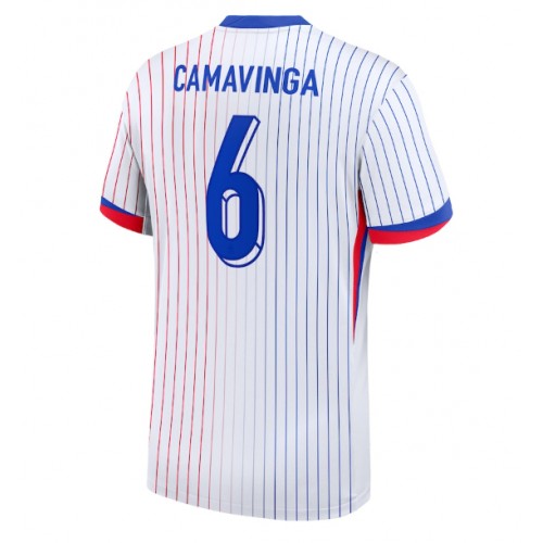 Echipament fotbal Franţa Eduardo Camavinga #6 Tricou Deplasare European 2024 maneca scurta Echipament fotbal Franţa Eduardo Camavinga #6 Tricou Deplasare European 2024 maneca scurta