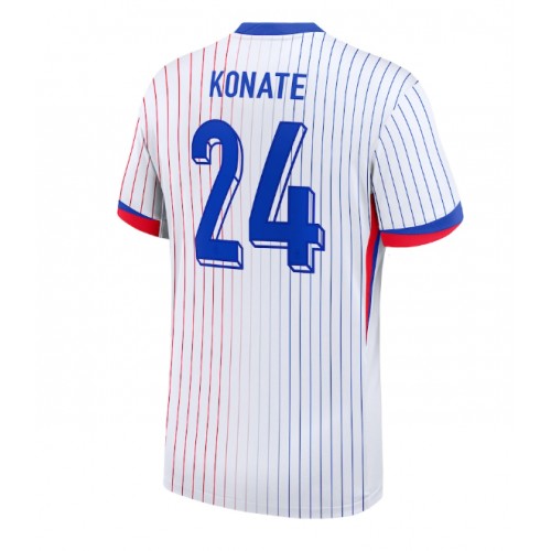 Echipament fotbal Franţa Ibrahima Konate #24 Tricou Deplasare European 2024 maneca scurta Echipament fotbal Franţa Ibrahima Konate #24 Tricou Deplasare European 2024 maneca scurta