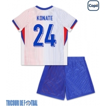 Echipament fotbal Franţa Ibrahima Konate #24 Tricou Deplasare European 2024 pentru copii maneca scurta (+ Pantaloni scurti)