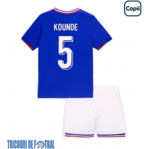 Echipament fotbal Franţa Jules Kounde #5 Tricou Acasa European 2024 pentru copii maneca scurta (+ Pantaloni scurti)