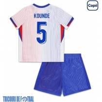 Echipament fotbal Franţa Jules Kounde #5 Tricou Deplasare European 2024 pentru copii maneca scurta (+ Pantaloni scurti)