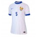 Echipament fotbal Franţa Jules Kounde #5 Tricou Deplasare European 2024 pentru femei maneca scurta Echipament fotbal Franţa Jules Kounde #5 Tricou Deplasare European 2024 pentru femei maneca scurta
