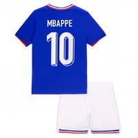 Echipament fotbal Franţa Kylian Mbappe #10 Tricou Acasa European 2024 pentru copii maneca scurta (+ Pantaloni scurti)
