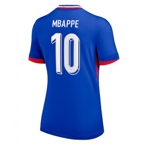 Echipament fotbal Franţa Kylian Mbappe #10 Tricou Acasa European 2024 pentru femei maneca scurta Echipament fotbal Franţa Kylian Mbappe #10 Tricou Acasa European 2024 pentru femei maneca scurta