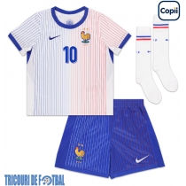 Echipament fotbal Franţa Kylian Mbappe #10 Tricou Deplasare European 2024 pentru copii maneca scurta (+ Pantaloni scurti)