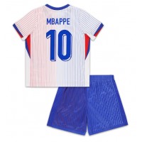 Echipament fotbal Franţa Kylian Mbappe #10 Tricou Deplasare European 2024 pentru copii maneca scurta (+ Pantaloni scurti)