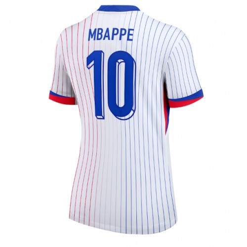 Echipament fotbal Franţa Kylian Mbappe #10 Tricou Deplasare European 2024 pentru femei maneca scurta Echipament fotbal Franţa Kylian Mbappe #10 Tricou Deplasare European 2024 pentru femei maneca scurta