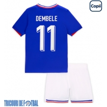 Echipament fotbal Franţa Ousmane Dembele #11 Tricou Acasa European 2024 pentru copii maneca scurta (+ Pantaloni scurti)