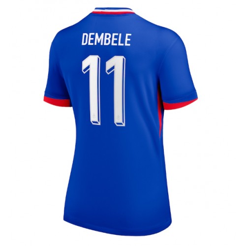 Echipament fotbal Franţa Ousmane Dembele #11 Tricou Acasa European 2024 pentru femei maneca scurta Echipament fotbal Franţa Ousmane Dembele #11 Tricou Acasa European 2024 pentru femei maneca scurta