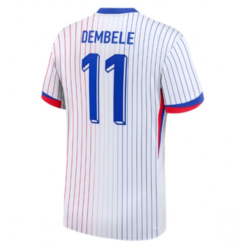 Echipament fotbal Franţa Ousmane Dembele #11 Tricou Deplasare European 2024 maneca scurta Echipament fotbal Franţa Ousmane Dembele #11 Tricou Deplasare European 2024 maneca scurta