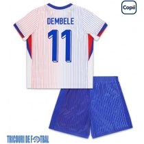 Echipament fotbal Franţa Ousmane Dembele #11 Tricou Deplasare European 2024 pentru copii maneca scurta (+ Pantaloni scurti)